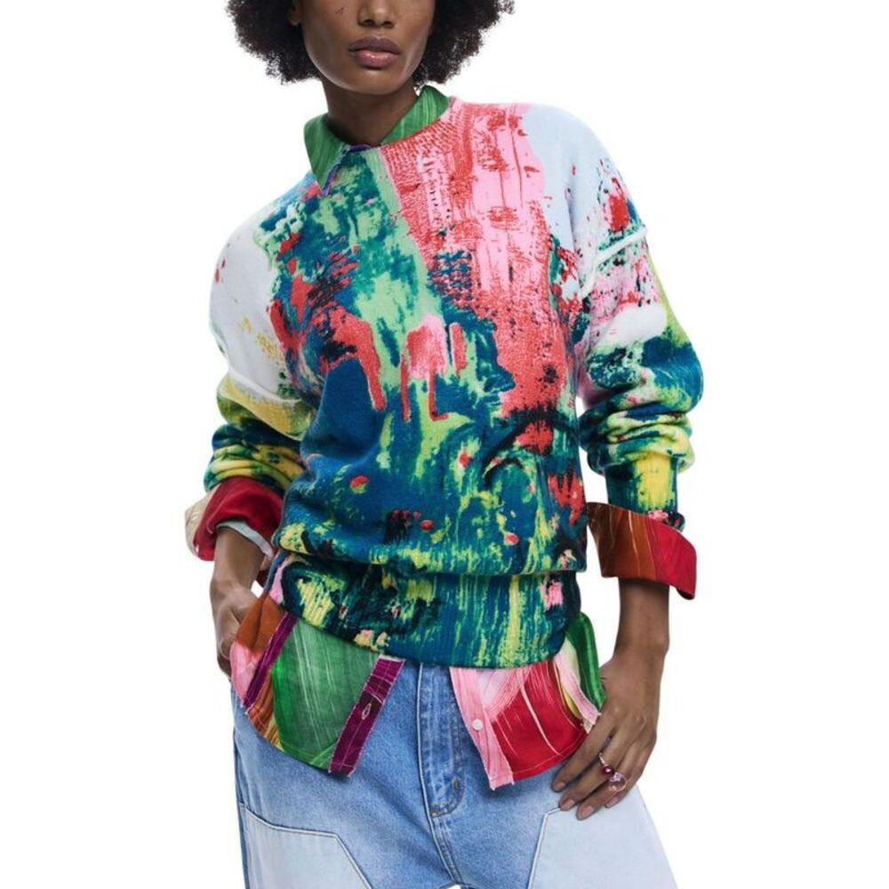 Desigual Red Marabou Women's Sweatshirt